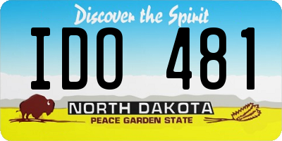 ND license plate IDO481