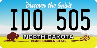 ND license plate IDO505