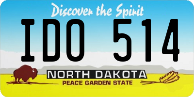 ND license plate IDO514