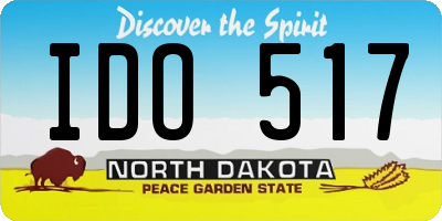 ND license plate IDO517