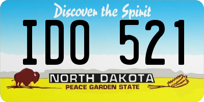 ND license plate IDO521
