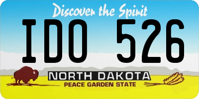 ND license plate IDO526
