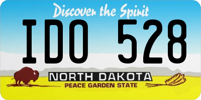 ND license plate IDO528