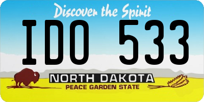 ND license plate IDO533