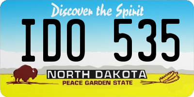 ND license plate IDO535