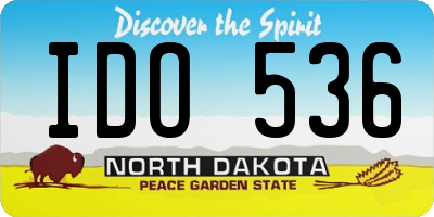 ND license plate IDO536