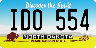 ND license plate IDO554