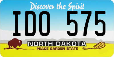 ND license plate IDO575