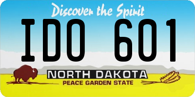 ND license plate IDO601