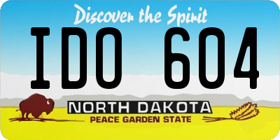 ND license plate IDO604