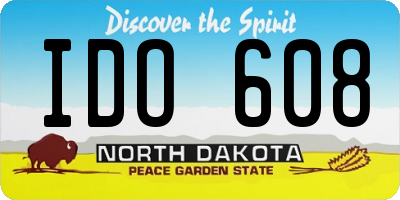 ND license plate IDO608