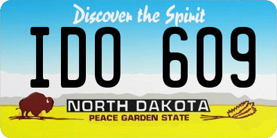 ND license plate IDO609