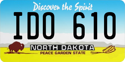 ND license plate IDO610