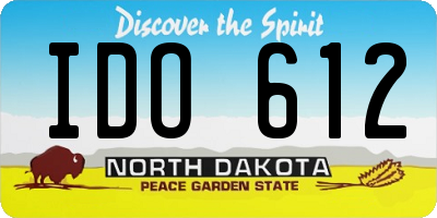 ND license plate IDO612