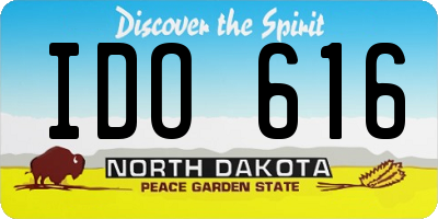 ND license plate IDO616