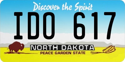 ND license plate IDO617