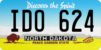 ND license plate IDO624