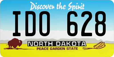 ND license plate IDO628