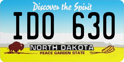 ND license plate IDO630