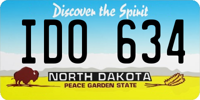 ND license plate IDO634