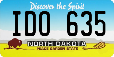 ND license plate IDO635