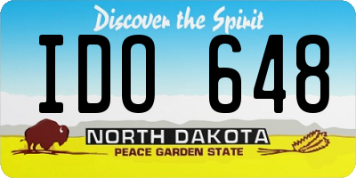 ND license plate IDO648