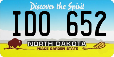ND license plate IDO652
