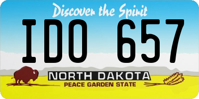 ND license plate IDO657