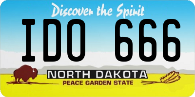 ND license plate IDO666