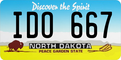 ND license plate IDO667