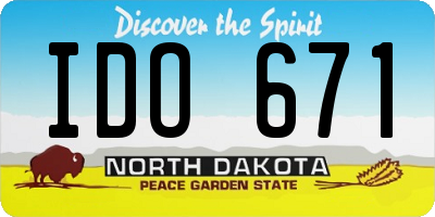 ND license plate IDO671
