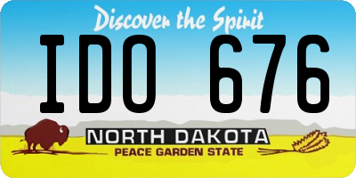 ND license plate IDO676