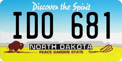ND license plate IDO681