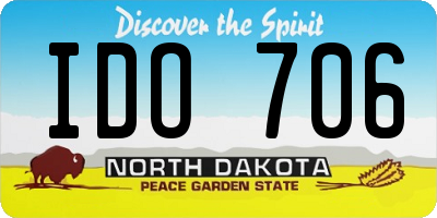 ND license plate IDO706