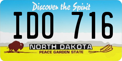 ND license plate IDO716