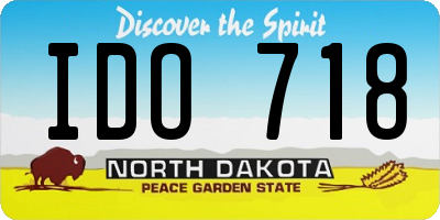 ND license plate IDO718