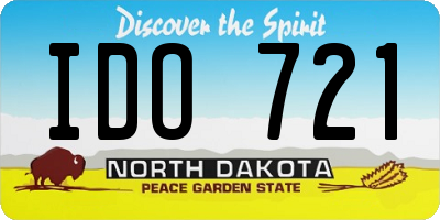 ND license plate IDO721