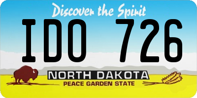 ND license plate IDO726