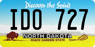 ND license plate IDO727