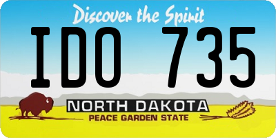 ND license plate IDO735