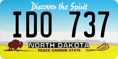 ND license plate IDO737