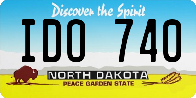 ND license plate IDO740