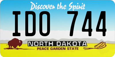 ND license plate IDO744