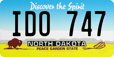 ND license plate IDO747