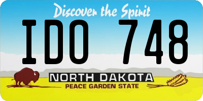 ND license plate IDO748