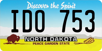 ND license plate IDO753