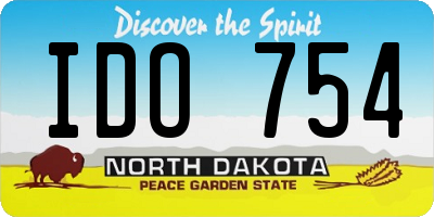ND license plate IDO754