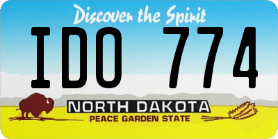 ND license plate IDO774