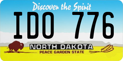 ND license plate IDO776
