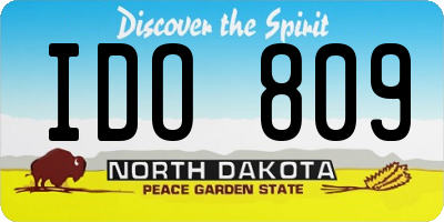 ND license plate IDO809